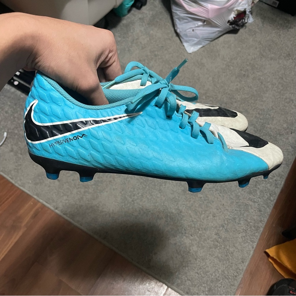 SOLD-Nike Hypervenom Phelon 3 AG Nikeskin White Blue Football Soccer Cleats